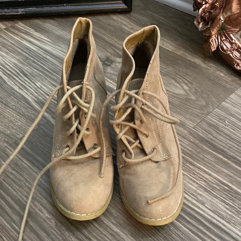 Tan booties